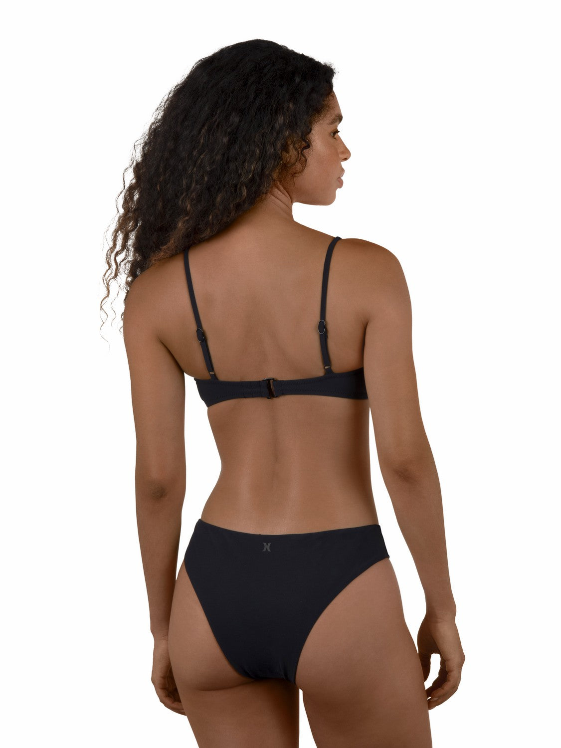 Max Solid Mid Rise Cheeky Bottom Black - Hurley