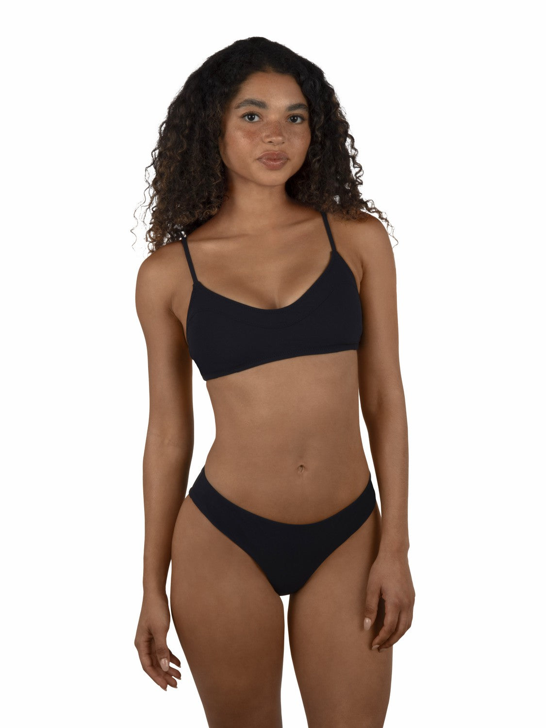 Max Solid Mid Rise Cheeky Bottom Black - Hurley