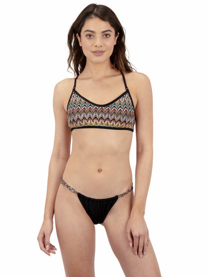 Chevron Knit Cheeky Bikini Bottom Black - Hurley