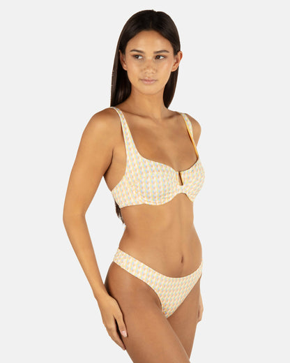 Retro Geo Underwire Bralette Chartreuse - Hurley