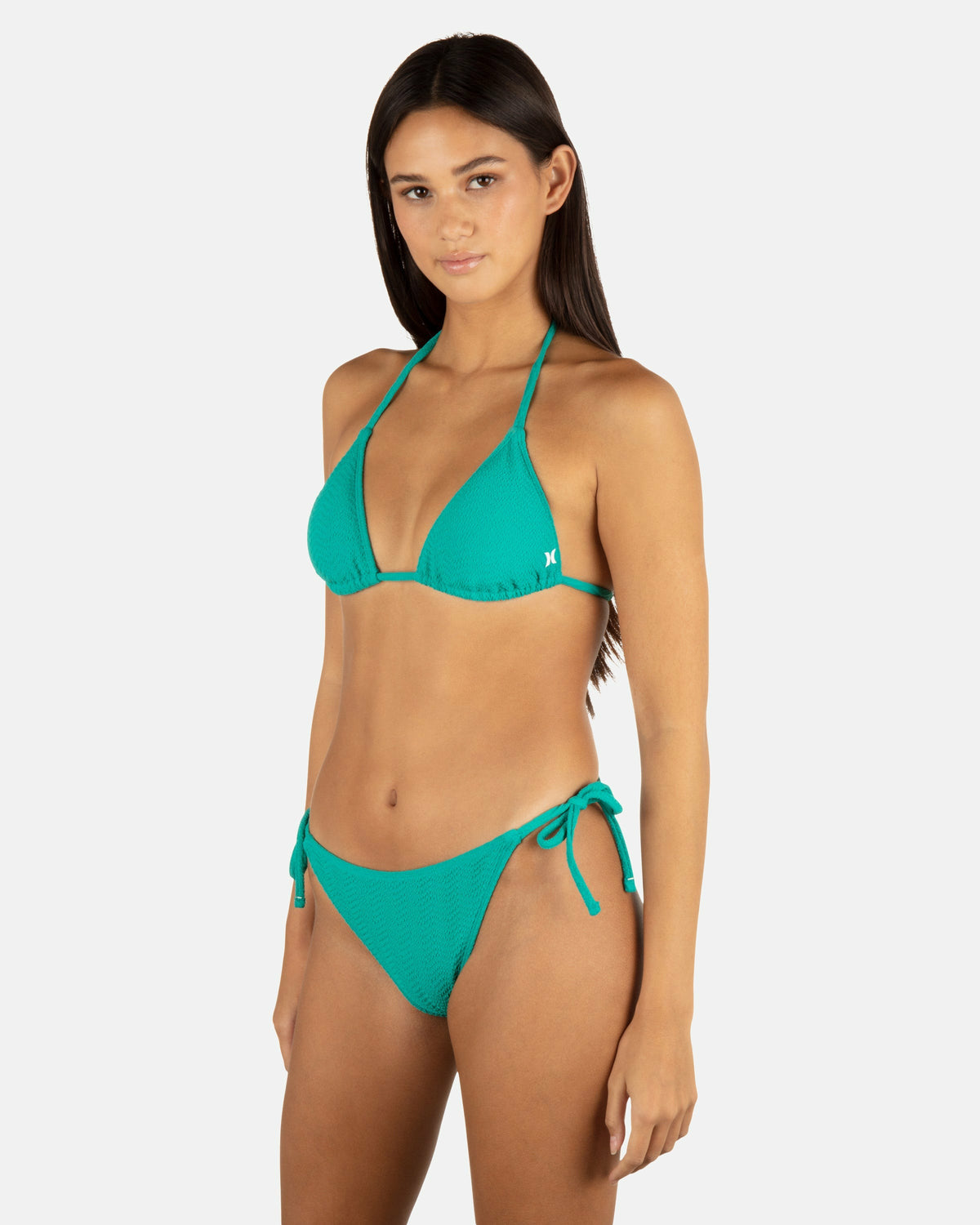 Wave Scrunch Cheeky Tie Side Bottom Teal - Hurley