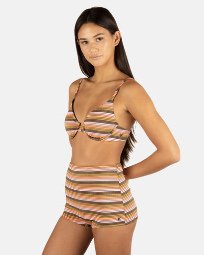 Sunset Shine Stripe Tab Underwire Bra Sunrise Pink - Hurley