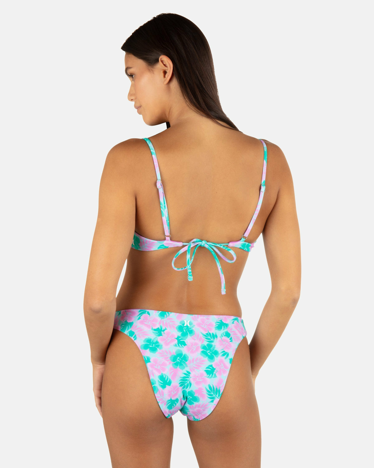 Lani Floral Cheeky Scoop Reversible Bottom Teal - Hurley