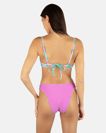Lani Floral Cheeky Scoop Reversible Bottom Teal - Hurley