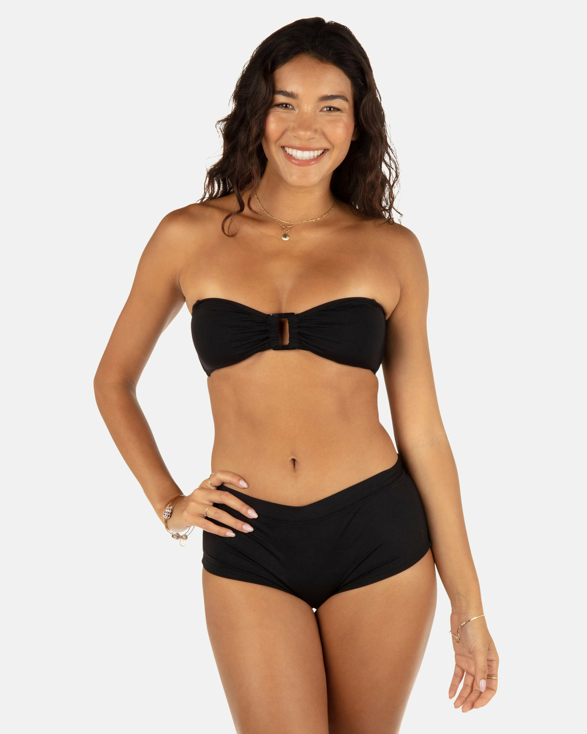 Solid Ring Bandeau Black - Hurley