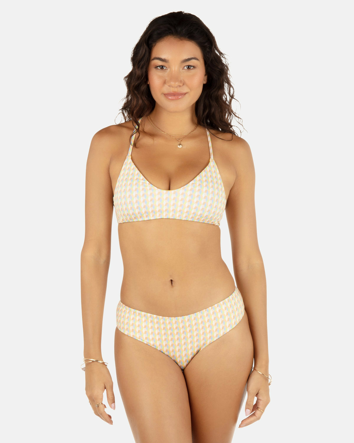 Retro Geo Reversible Cheeky Hipster Bikini Bottom Chartreuse - Hurley