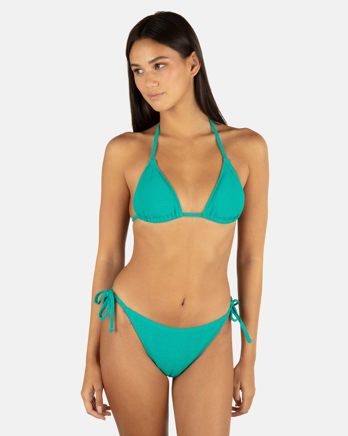Wave Scrunch Cheeky Tie Side Bottom Teal - Hurley