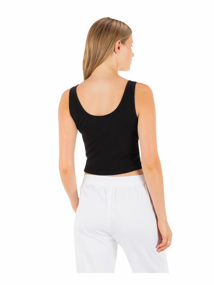 Peacebone Scoop Crop Tank Black - Hurley
